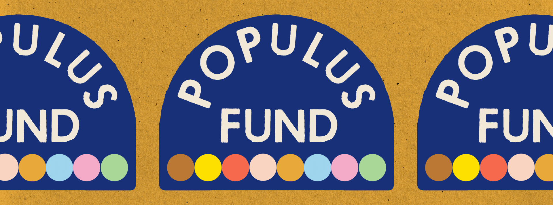 2025 Populus Fund logo header the logo is centered with two copys of the logo apearing cut off on either side