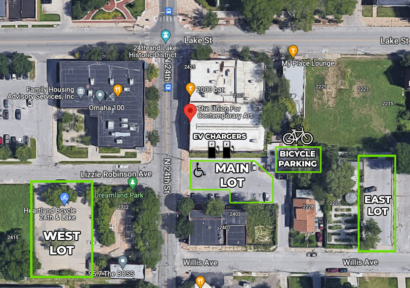 The 2024 campus map of parking at The Union